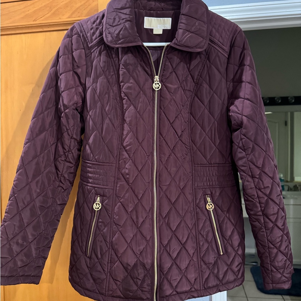 Michael Kors Quilted Puffer Jacket - Burgandy